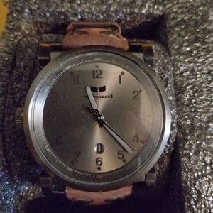 Vestal Observer Leather Watch Brown / Gunmetal